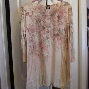 Cal Style Sublimated Rose Tunic Sz L